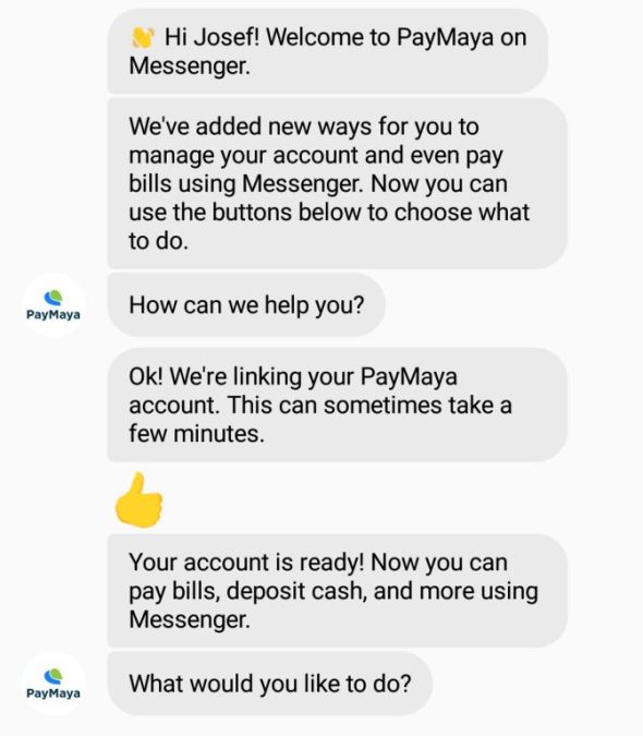 PayMaya on Facebook Messenger Getting Started