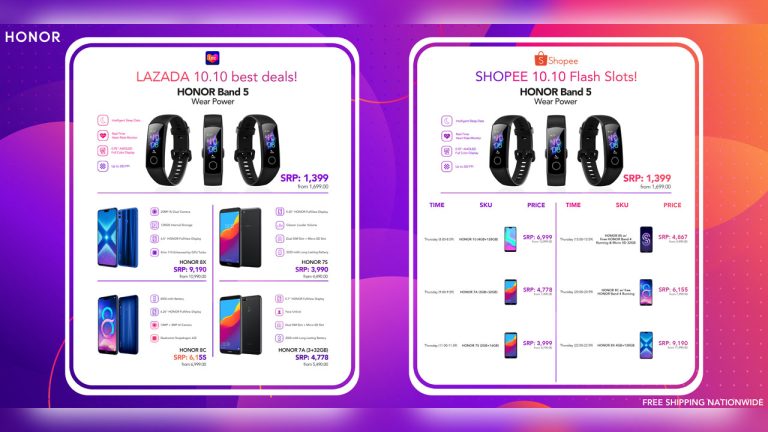 HONOR 10.10 Sale (Lazada and Shopee)
