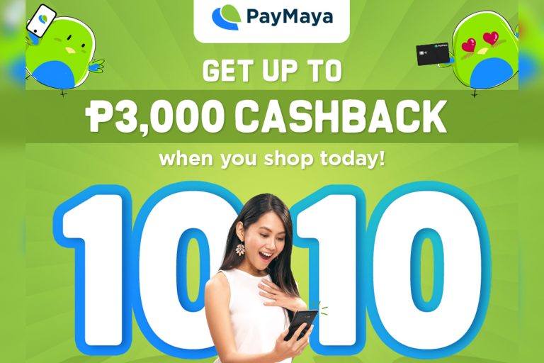 PayMaya 10.10 PHP 3000 Cashback