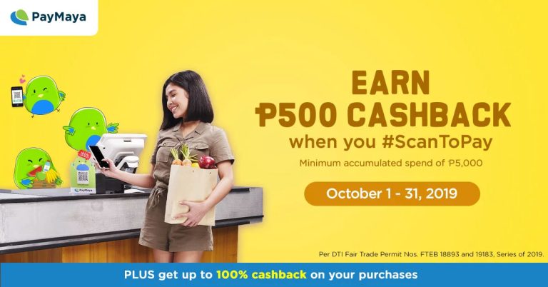 PayMaya Scan-to-Pay PHP 500 Cashback