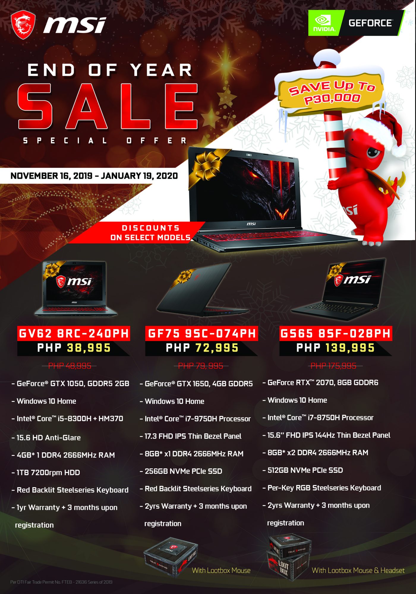 MSI End of Year Sale Promo