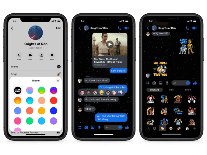 Star Wars Rise of Skywalker Facebook Messenger Chat Theme