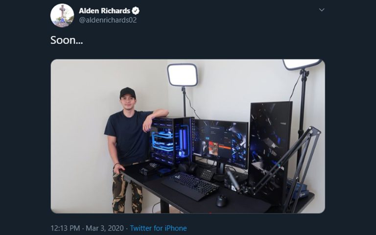 #AldenPautang Trends after Alden Richards Shows Off New Gaming Rig