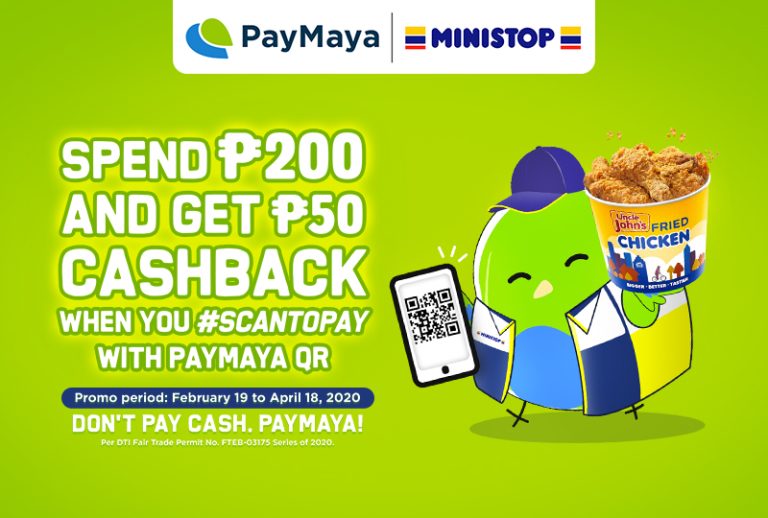 Get Cashback with PayMaya QR at Ministop