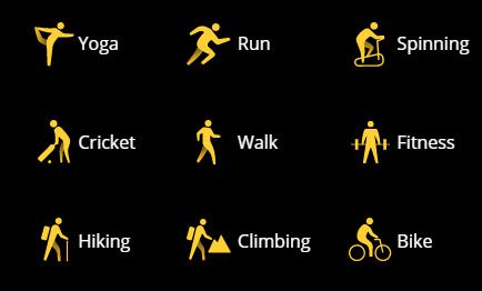 realme Band Fitness Modes