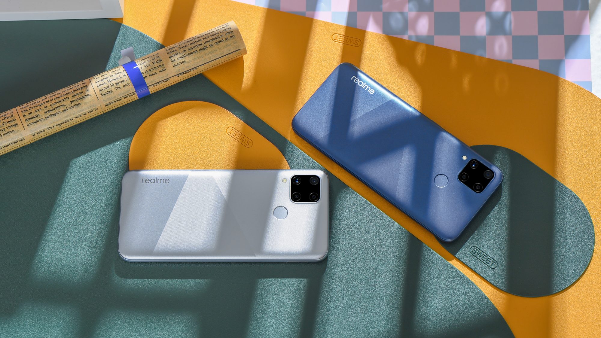 realme C15 Power Silver and Power Blue