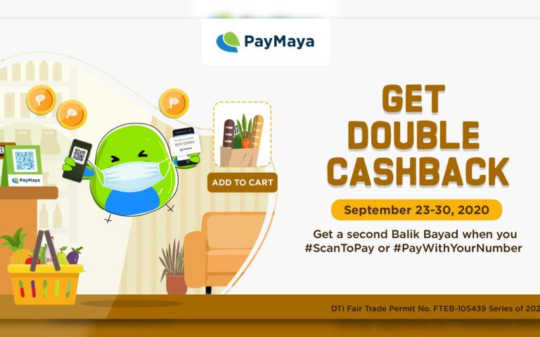 Get Double Cashback from PayMaya on September 23-30, 2020