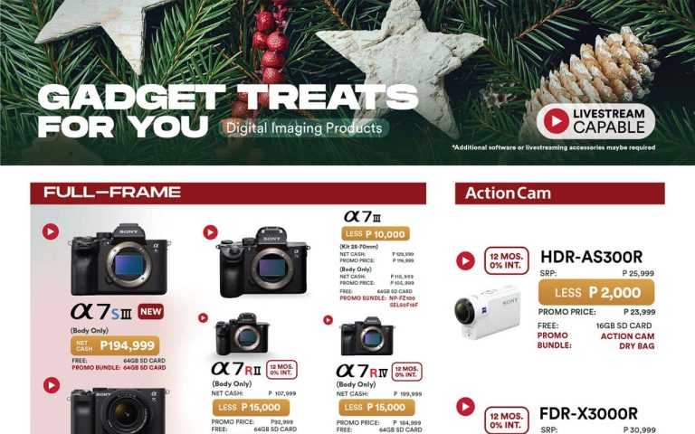 Up to 25% Off on Sony Philippines Devices on their Holiday Gadget Treats
