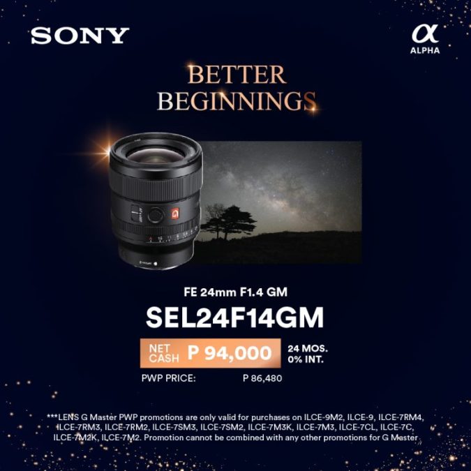 Sony G Master SEL24F14GM promo