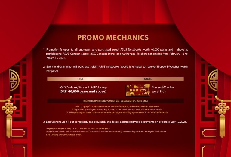 ASUS Lucky E-Vouchers Lunar New Year Promo Mechanics