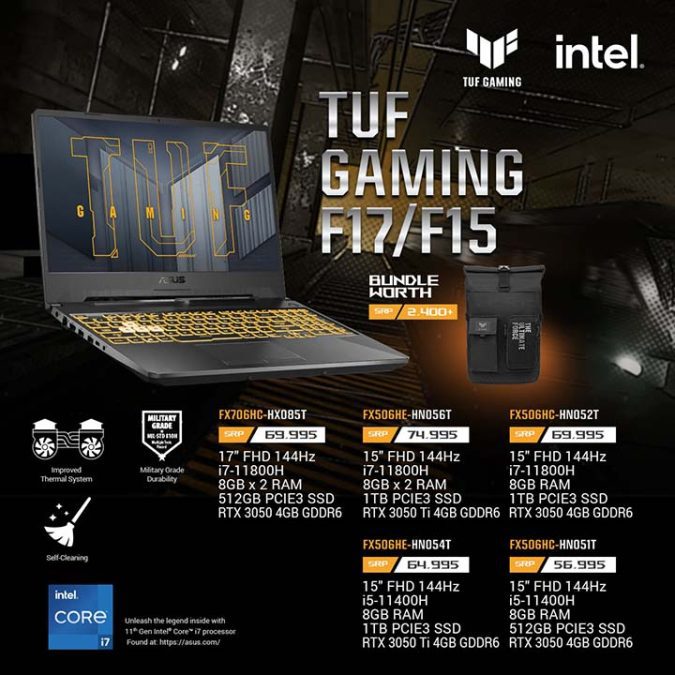TUF Gaming F17 F15 price