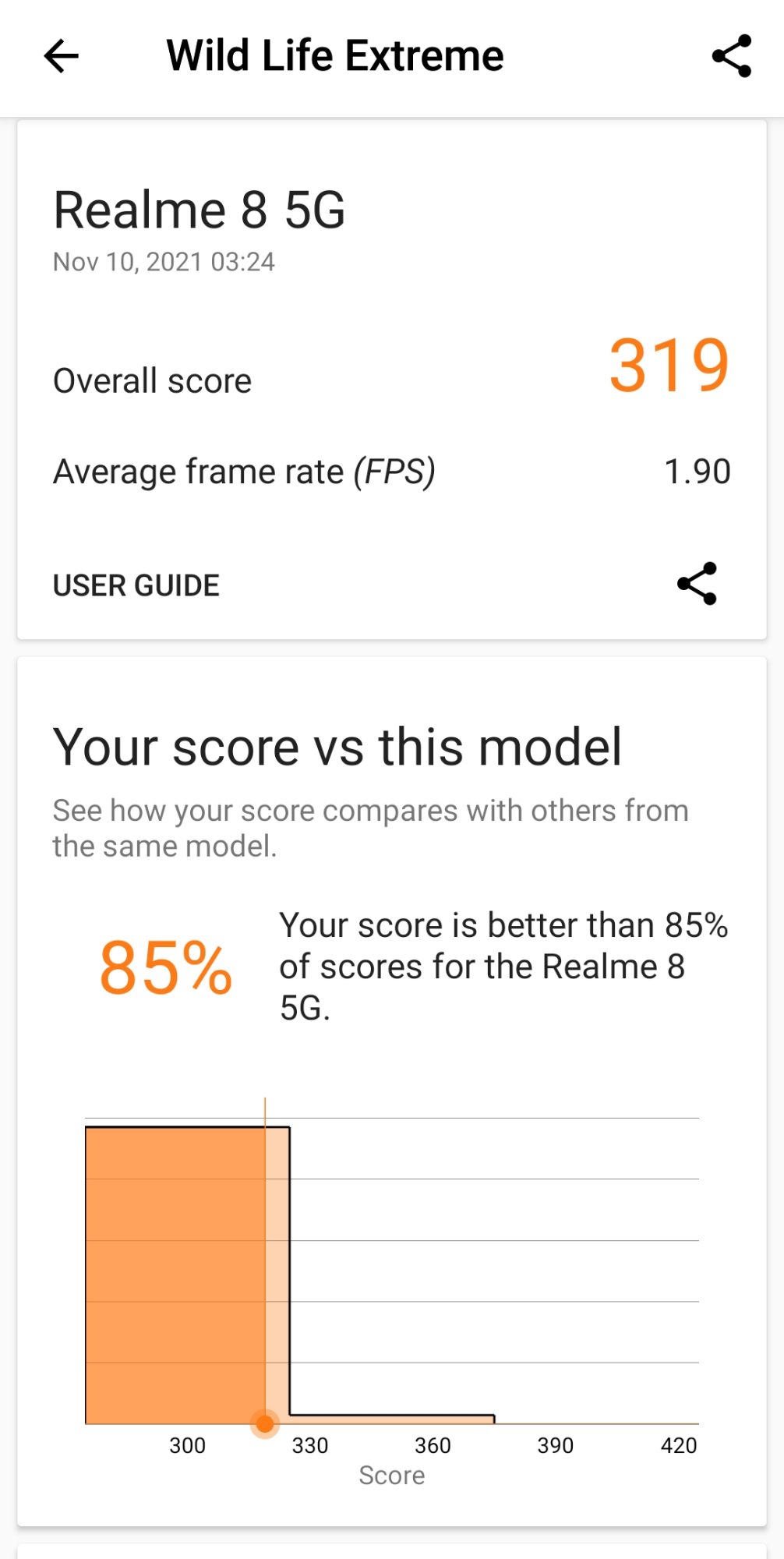 realme 8 5G 3DMark Wild Life Extreme