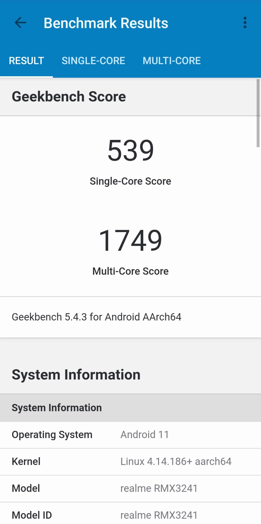 realme 8 5G Geekbench 5