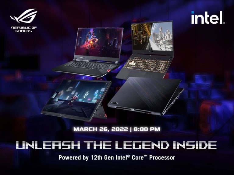 ROG Philippines to Launch Intel 12th Gen Laptops this March 26, 2022