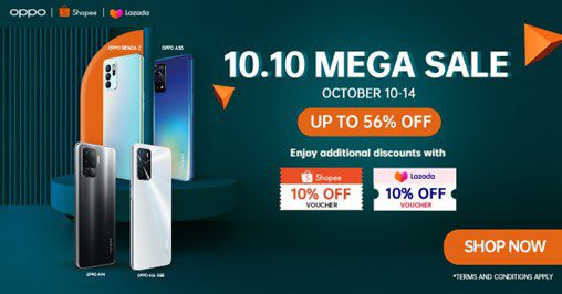 Score Great Deals up to 56% Off on the OPPO 10.10 Mega Sale
