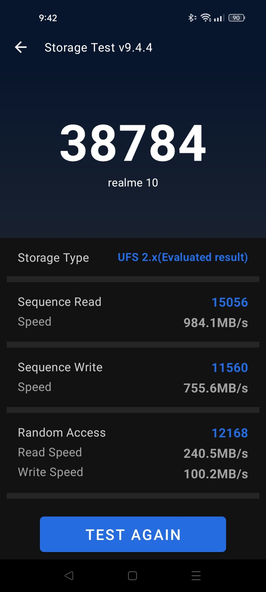 realme 10 AnTuTu v9 storage