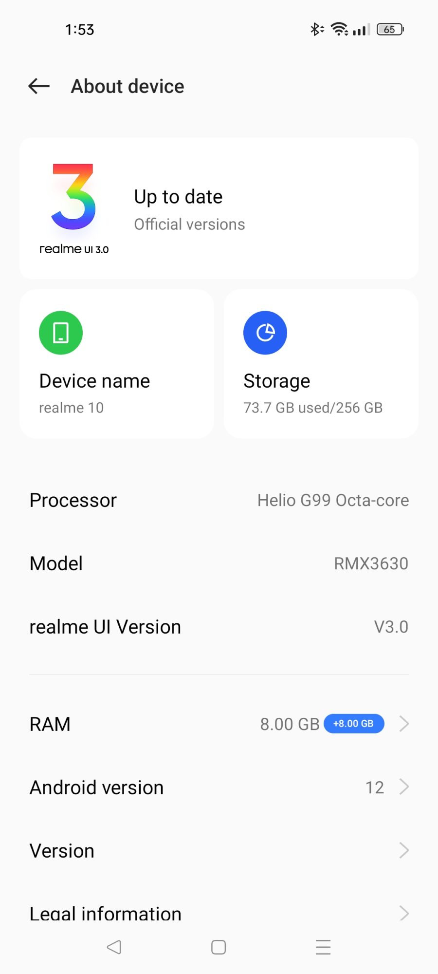 realme 10 icons