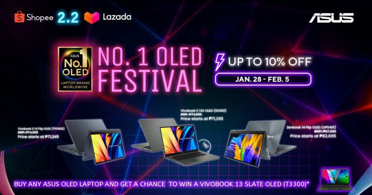 Get up to 10% Off on Laptops on ASUS’ 2.2 No. 1 OLED Festival