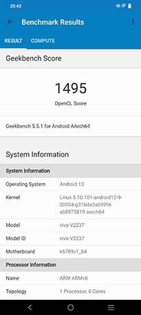 vivo V27e Geekbench 2