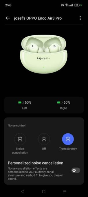 OPPO Enco Air3 Pro Review - Settings 1