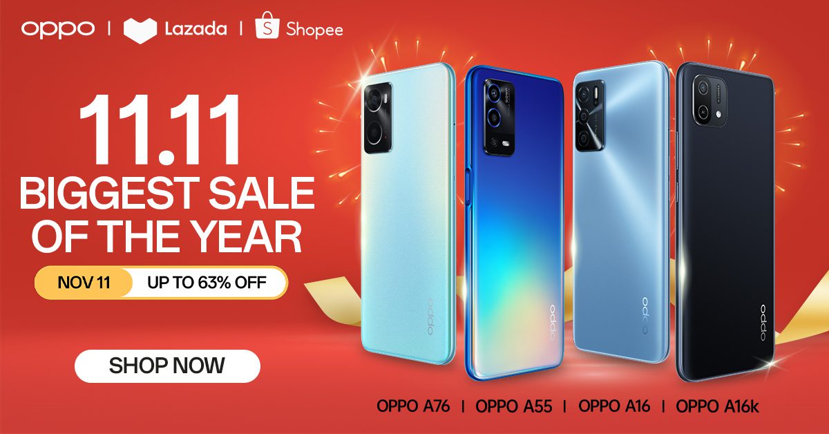 Up to 63% Off on the OPPO 11.11 Biggest Sale of the Year