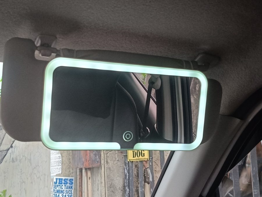 led visor mirror