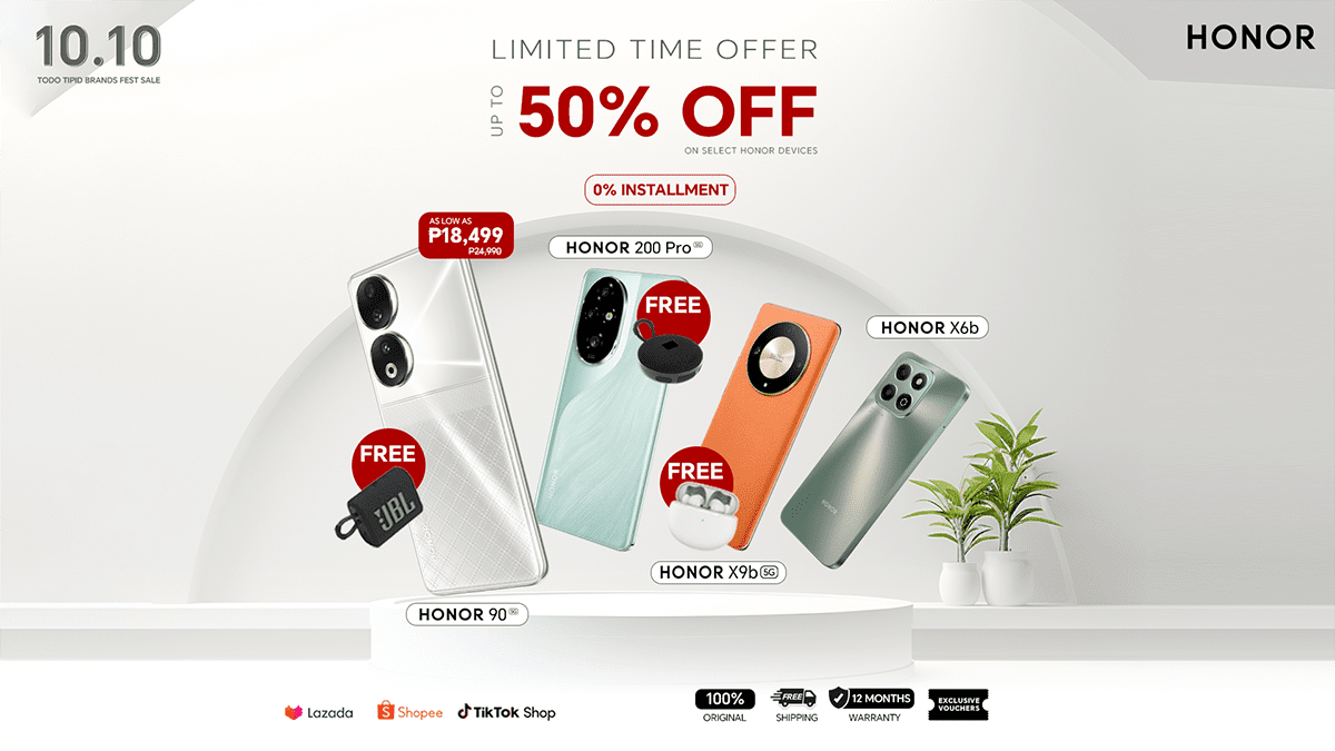 Up to 50% Off Limited Time Offer for the HONOR 10.10 Mega Sale