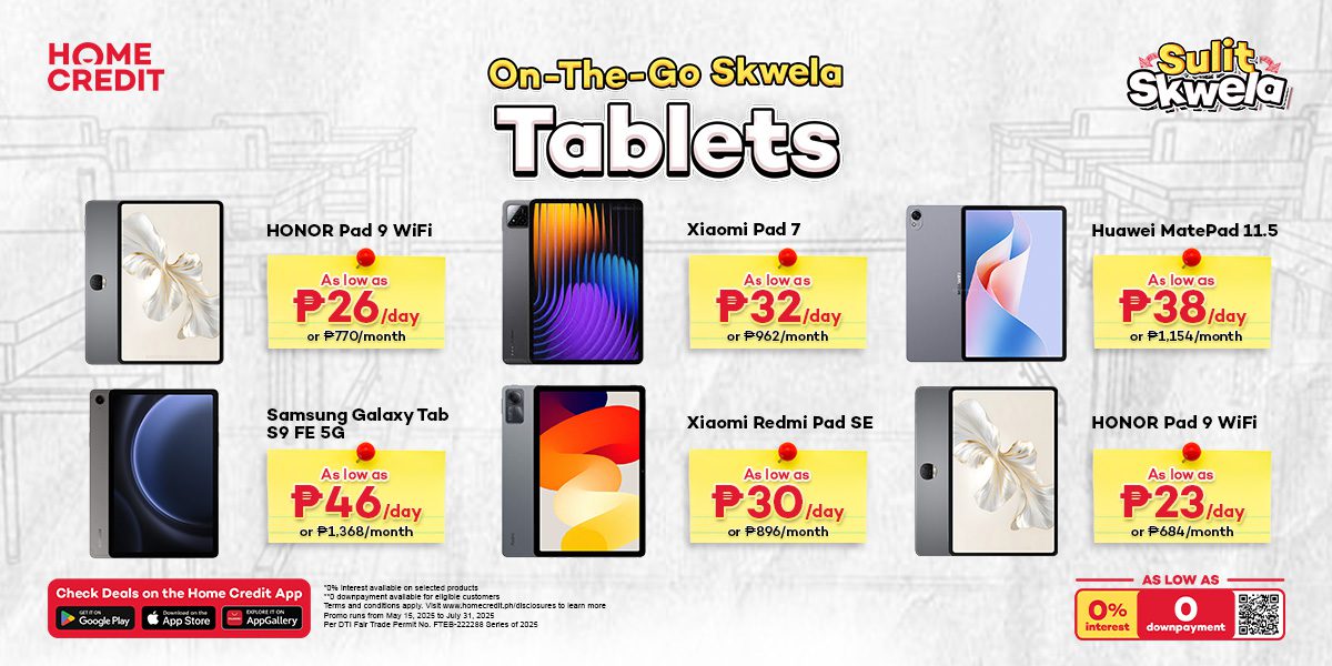 On-the-go skwela tablets na makuha for as low as ₱684 kada bulan o sa ₱23 kada adlaw