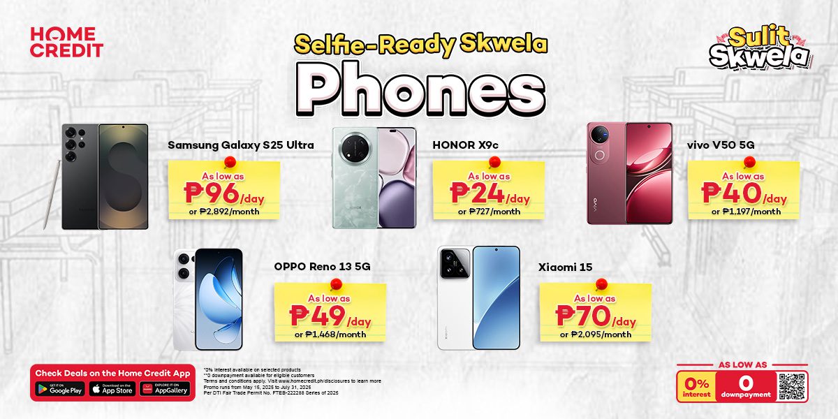 Selfie-ready skwela phones na makuha for as low as ₱727 kada bulan o ₱24 lang kada adlaw