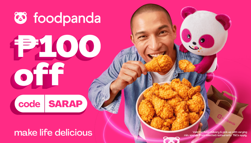 Enjoy ₱100 Off on foodpanda using the code SARAP
