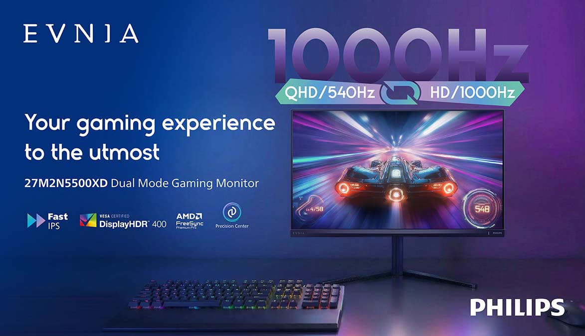 PHILIPS EVNIA Features World's First 1000Hz Gaming Monitor