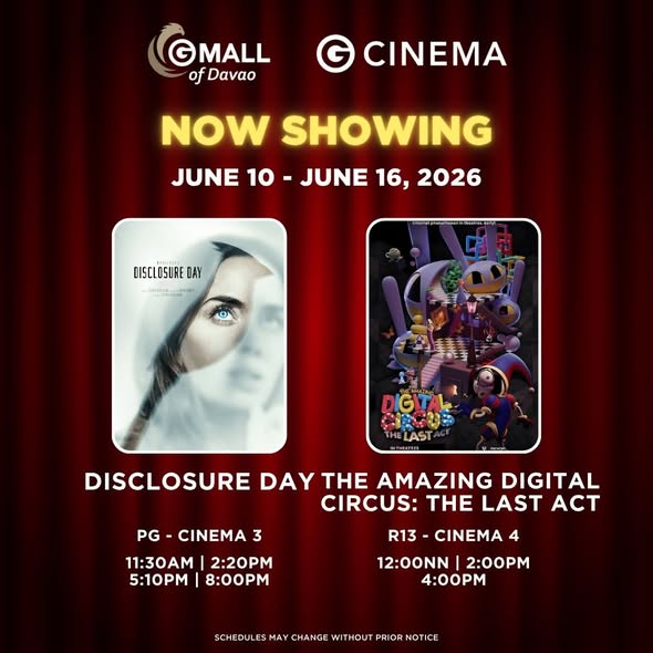 Gaisano Mall of Davao Bajada Cinema Schedule June 10 - 16, 2026 1