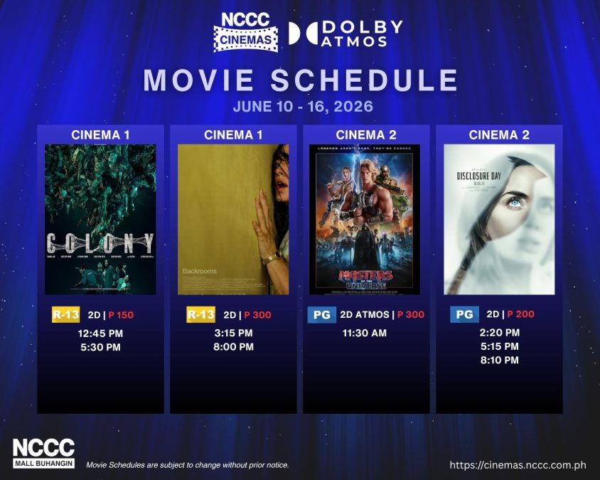 NCCC Mall Buhangin Cinema Schedule June 10 - 16, 2026 1