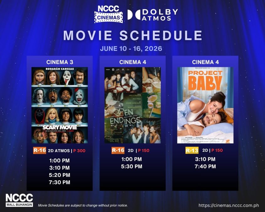 NCCC Mall Buhangin Cinema Schedule June 10 - 16, 2026 2