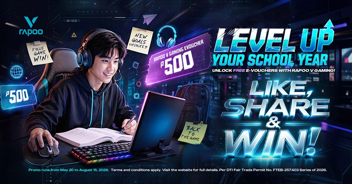 Score ₱15,000 worth of eVouchers and Rapoo V Gaming Gear