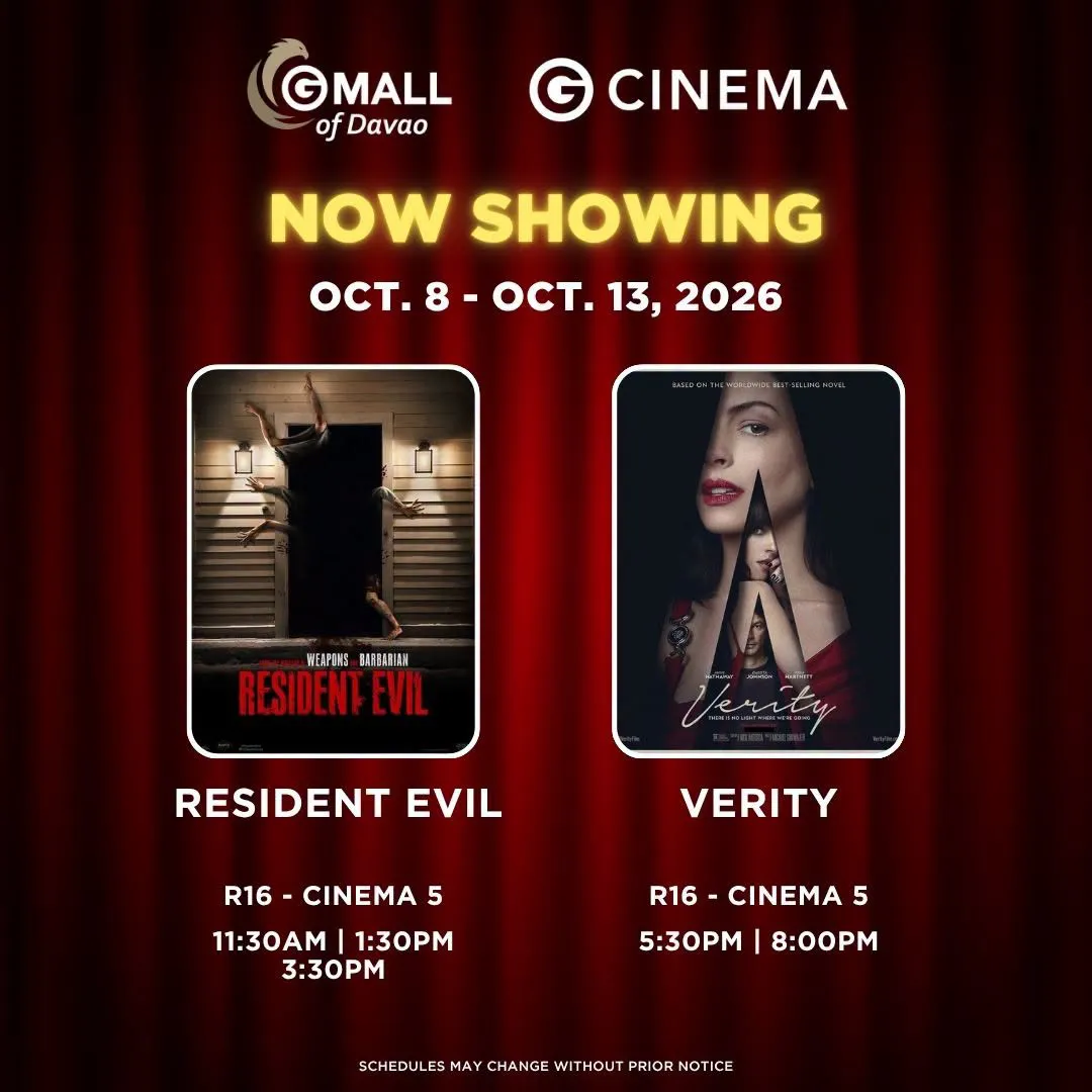 Gaisano Mall of Davao Bajada Cinema Schedule October 08 - 13, 2026 2