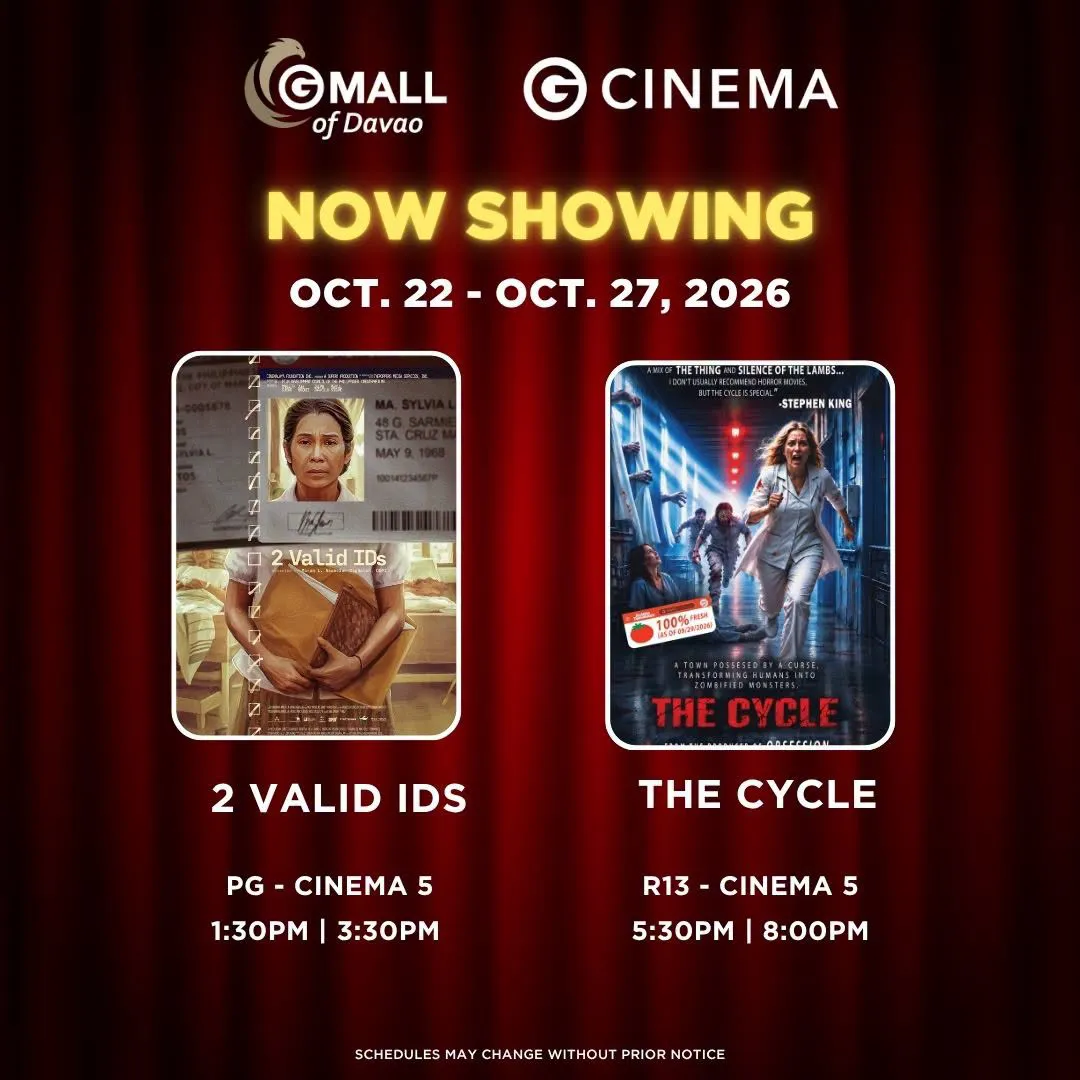 Gaisano Mall of Davao Bajada Cinema Schedule October 22 - 27, 2026 3