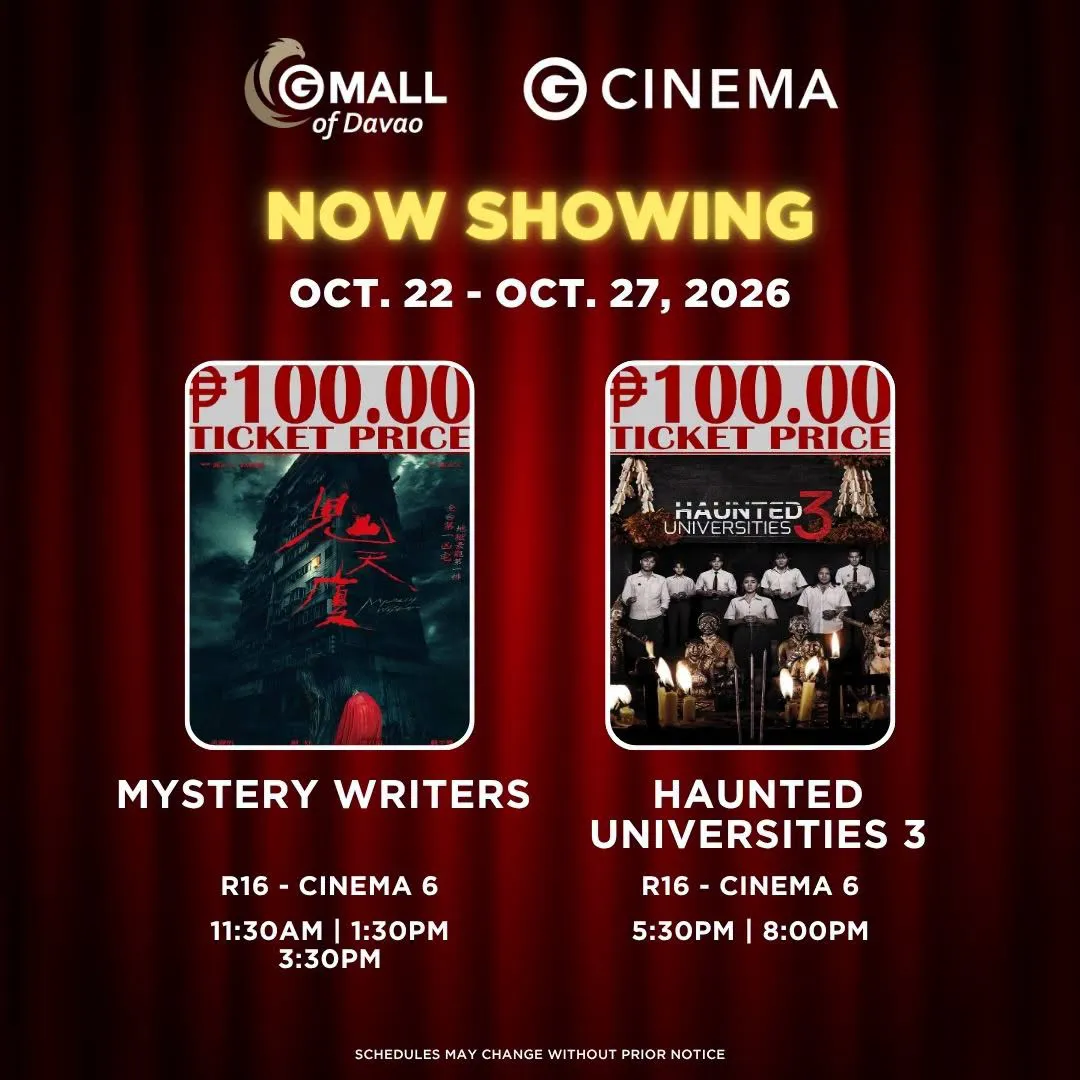 Gaisano Mall of Davao Bajada Cinema Schedule October 22 - 27, 2026 4